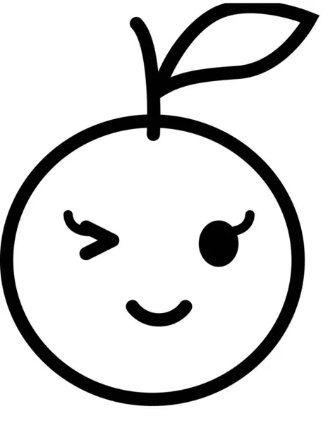 Expresión Cara Emoticono Vector Cara Feliz Avatar Fruta Naranja — Vector de stock