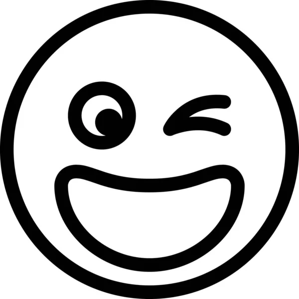 Sorriso Expressão Rosto Emoticon Vetor Ilustração — Vetor de Stock