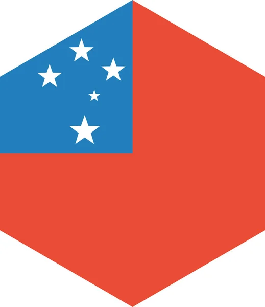 Samoa Flagga Isolerad Vit Bakgrund Vektor Illustration — Stock vektor