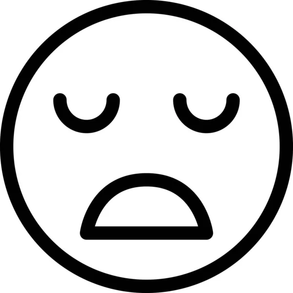 Sad Expression Face Emoticon Vector Illustration — Stock Vector