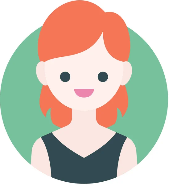 Frauengesicht Mädchen Avatarkonzept Menschen Lächeln Symbol Minimalistische Vektorillustration — Stockvektor