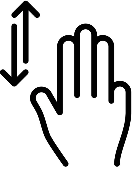 Svepa Hand Och Vidröra Finger Enkel Vektor Illustration — Stock vektor