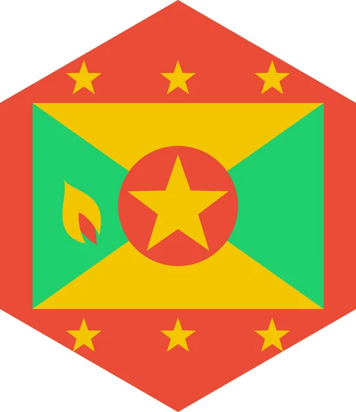 Grenada Flagga Isolerad Vit Bakgrund Vektor Illustration — Stock vektor