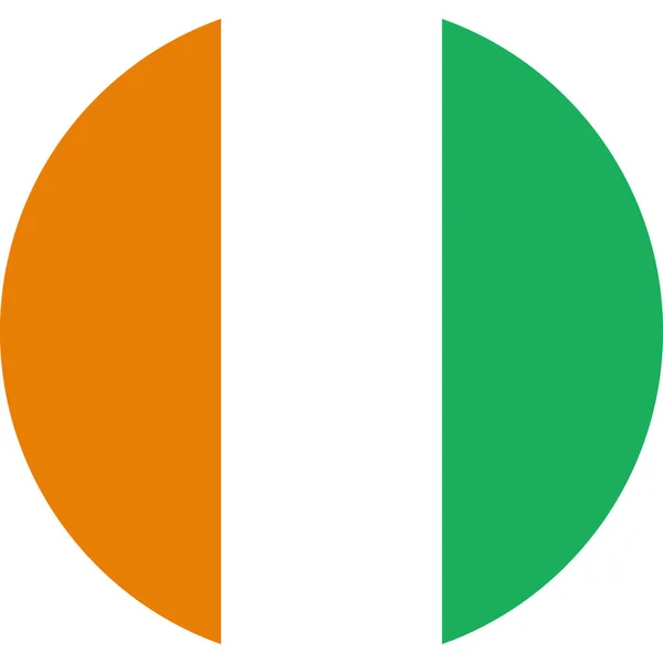 Bandeira Cote Divoire Flat Icon Vector Illustration — Vetor de Stock