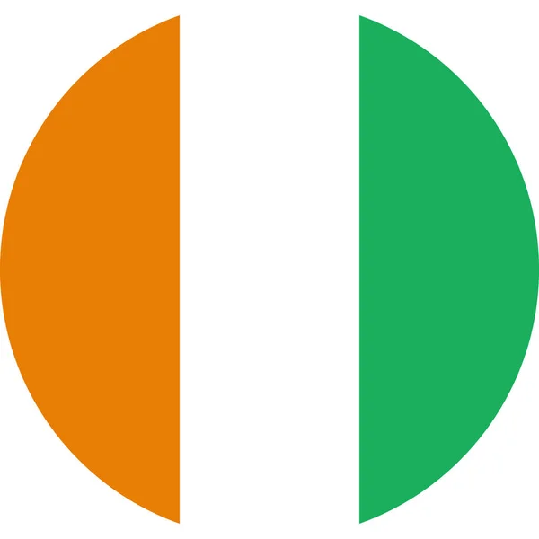 Flag Cote Divoire Flat Icon Vector Illustration — стоковий вектор