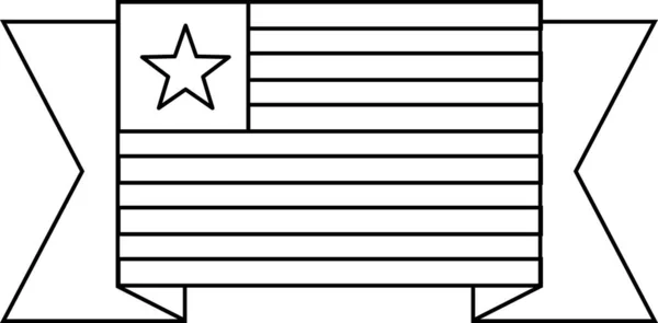 Bandera Liberia Icono Plano Vector Ilustración — Vector de stock