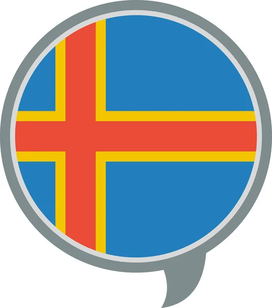 Vlajka Vlajky Alandských Ostrovů Plochá Ikona Vektor Ilustrace — Stockový vektor