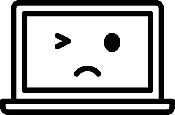Sad Face Avatar Emoticon Concept Vector Illustration — Stock Vector