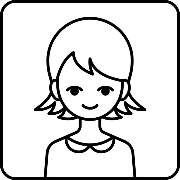 女孩美丽的矢量插图简约主义 — 图库矢量图片