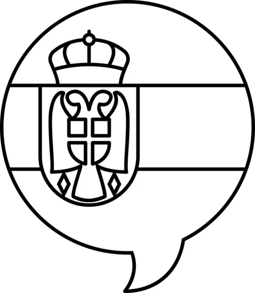 Сербія Прапор Мовному Міхурі Плоский Символ Вектор Ілюстрація — стоковий вектор