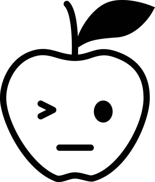 Ikona Mmm Koncepcja Awatara Twarzy Emotikonowe Jabłko Minimalistyczna Ilustracja Wektora — Wektor stockowy