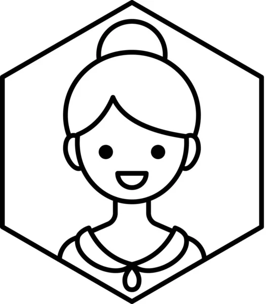 Chica Hermoso Vector Ilustración Minimalstic — Vector de stock