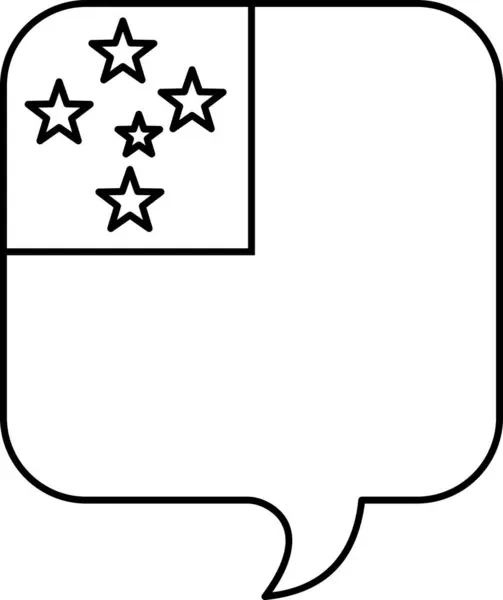 Samoa Vlajka Bublině Řeči Plochá Ikona Vektor Ilustrace — Stockový vektor