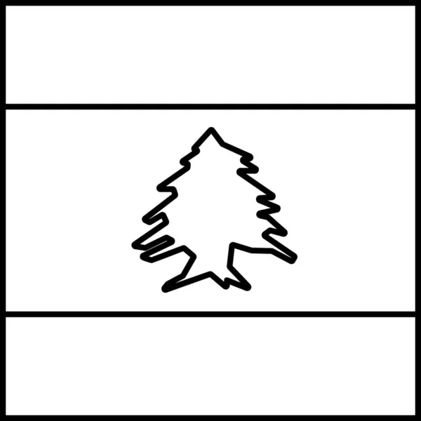 Bandera Del Líbano Icono Plano Vector Ilustración — Vector de stock