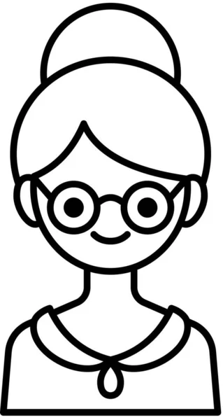 Fille Belle Illustration Vectorielle Minimalstique — Image vectorielle