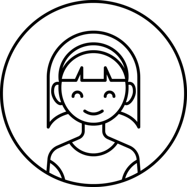 Chica Hermoso Vector Ilustración Minimalstic — Vector de stock