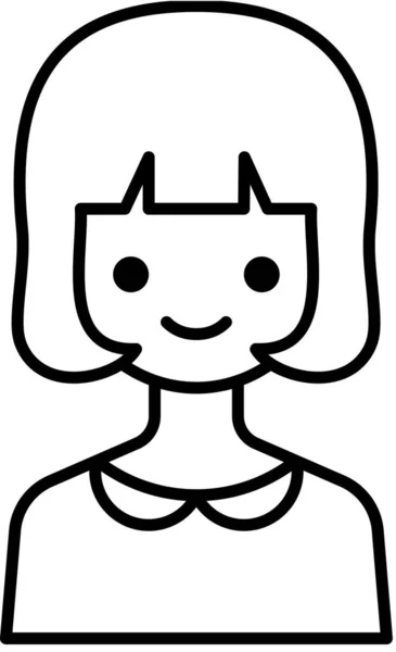 Chica Hermoso Vector Ilustración Minimalstic — Vector de stock