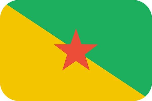 Bandera Guayana Francesa Icono Plano Vector Ilustración — Vector de stock