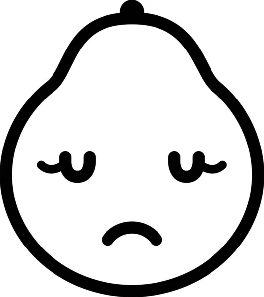 グレープフルーツの表情ベクトル 悲しい顔のアバター — ストックベクタ