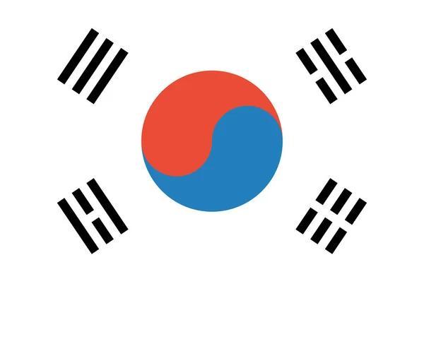 Vlag Van Zuid Korea Plat Pictogram Vector Illustratie — Stockvector