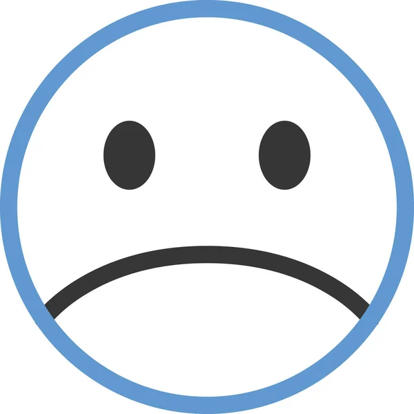 Triste Espressione Faccia Emoticon Vettoriale Illustrazione — Vettoriale Stock