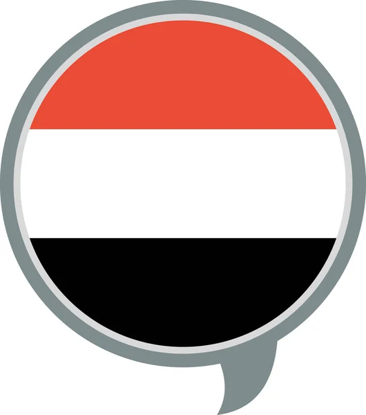 Bandera Yemen Bandera Icono Plano Vector Ilustración — Archivo Imágenes Vectoriales