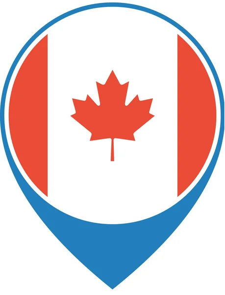 Bandera Canadá Icono Plano Vector Ilustración — Archivo Imágenes Vectoriales