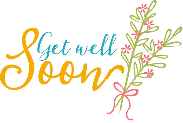 Get Well Soon Isolated White Background Vector Illustration Stock Vector