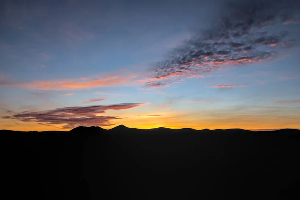 Krása Modré Hodiny Večerní Siluety Wicklow Mountains Kouzelný Západ Slunce — Stock fotografie