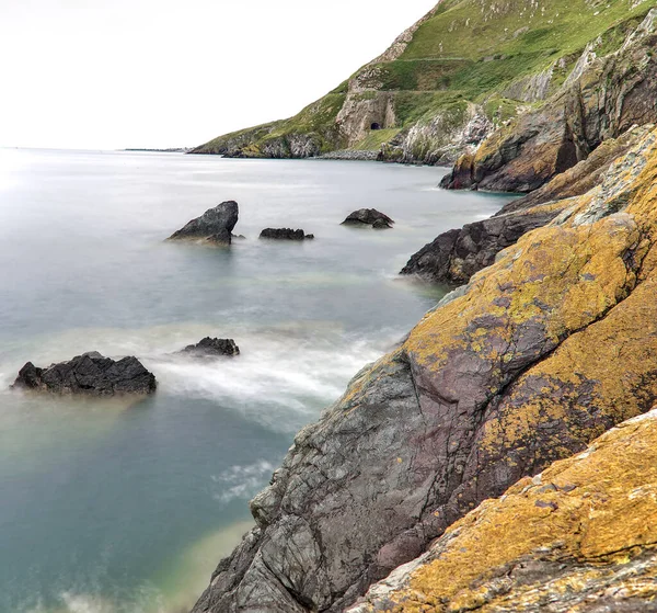 Bray Greystones Cliff Walk Prise Vue Longue Exposition Littoral Bray — Photo