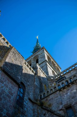 Mont Saint-Michel Kuzey Fransa Normandiya 'da.