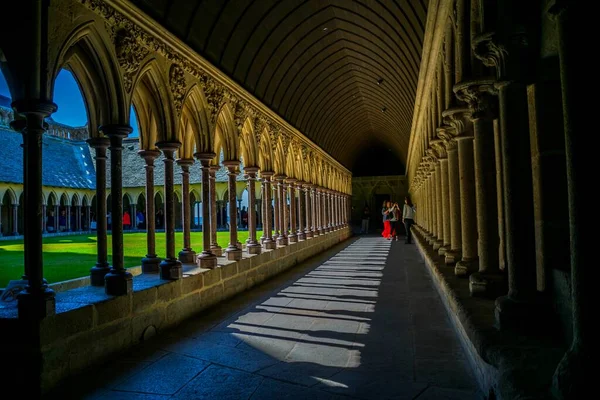 Mont Saint-Michel Kuzey Fransa Normandiya 'da.