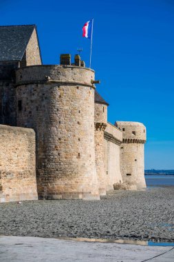Mont Saint-Michel Kuzey Fransa Normandiya 'da.