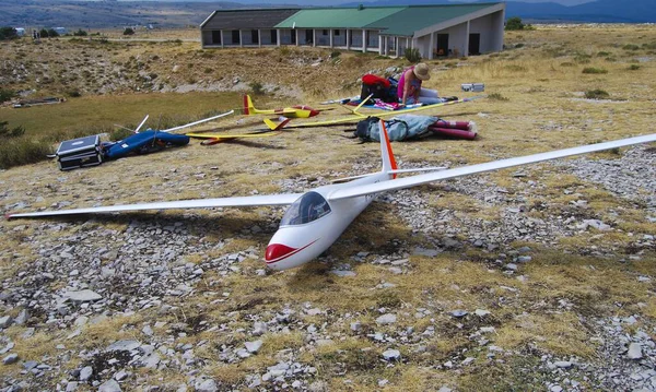 Aeromodelling Lanciato Aliante Nel Vuoto — Foto Stock