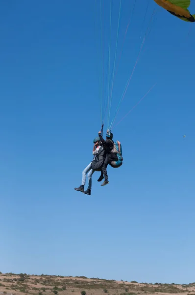 Let Paraglidingem Nad Krajinou Aveyron Regionu Millau Francii — Stock fotografie