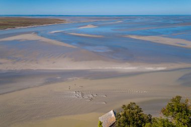 Mont Saint-Michel Kuzey Fransa Normandiya 'da.
