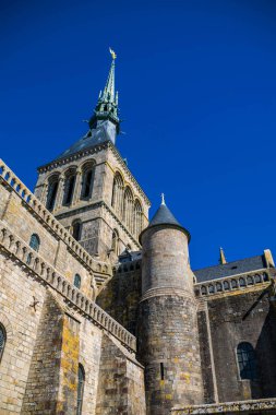 Mont Saint-Michel Kuzey Fransa Normandiya 'da.