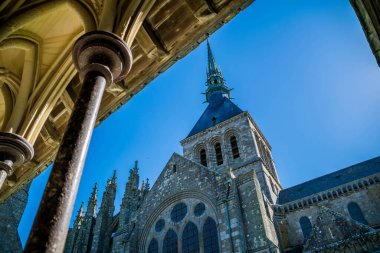 Mont Saint-Michel Kuzey Fransa Normandiya 'da.