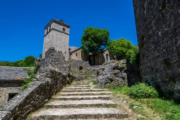 Couvertoirade Bonito Pueblo Medieval Encaramado Aveyron —  Fotos de Stock