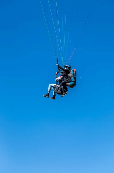 Paraglider Aveyron Sky Millau Viaduct — Stock Photo, Image