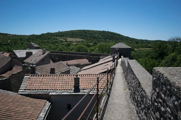 Couvertoirade Bonito Pueblo Medieval Encaramado Aveyron —  Fotos de Stock