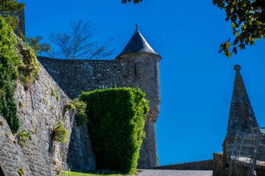 Mont Saint-Michel Kuzey Fransa Normandiya 'da.