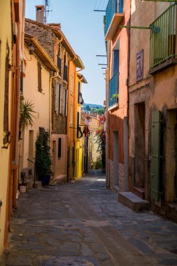 Collioure, Verille sahilindeki sahil kasabası, Akdeniz, Occitanie, Fransa.