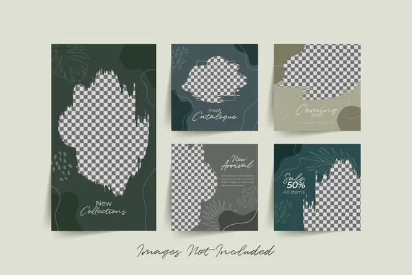 Geometrik elemanlar Vektör illüstrasyonu ile kişisel ve iş hesapları için modayı sosyal medya gönderme şablonları