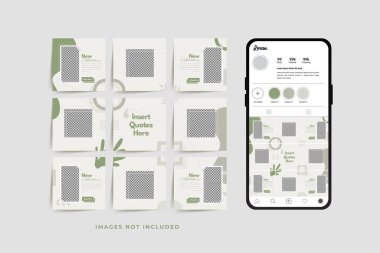 Moda satışı tanıtımı için sosyal medya bulmacası çerçeve şeması şablonu