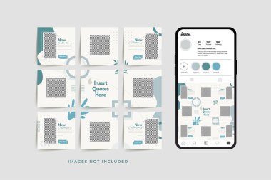 Moda satışı tanıtımı için sosyal medya bulmacası çerçeve şeması şablonu