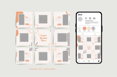 Moda satışı tanıtımı için sosyal medya bulmacası çerçeve şeması şablonu