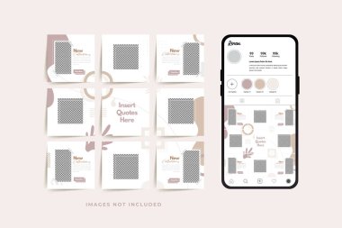 Moda satışı tanıtımı için sosyal medya bulmacası çerçeve şeması şablonu