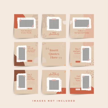 Moda satışı tanıtımı için sosyal medya bulmacası çerçeve şeması şablonu