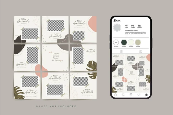 Moda satışı tanıtımı için sosyal medya bulmacası çerçeve şeması şablonu